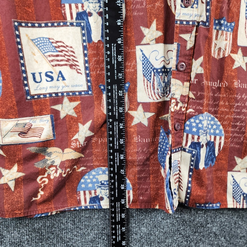 Clearwater‎ Outfitters Men Y2K Patriotic Americana USA Flag Shirt Size XXL - Picture 5 of 9